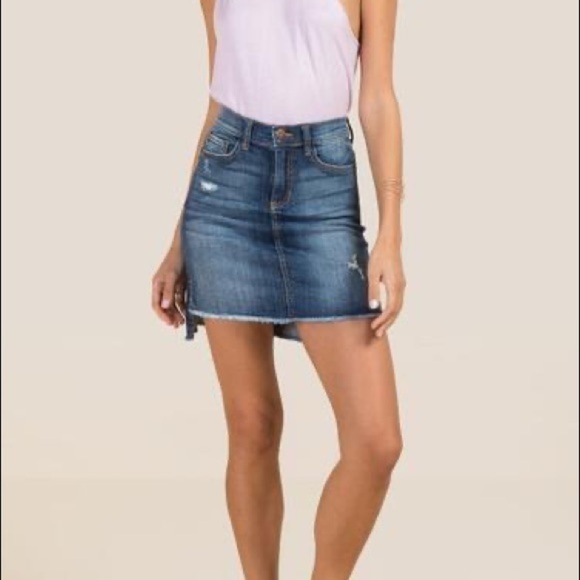 1822 Denim Cutoff Skirt - Picture 1 of 13